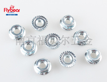 碳鋼8級藍白鋅鎖緊螺母DIN6923六角法蘭螺母 法蘭螺帽